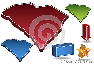 South Carolina 3D Vector Illustration