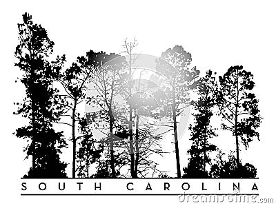 South Carolina logo with tree line Stock Photo