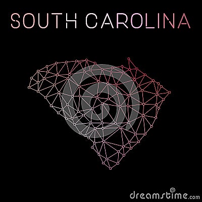 South Carolina network map. Vector Illustration