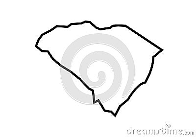 South Carolina outline map state shape Vector Illustration