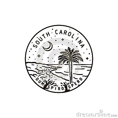 South Carolina. Palm. Vector Illustration