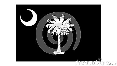 South Carolina SC State Flag. United States of America. Black and white EPS Vector File Vector Illustration