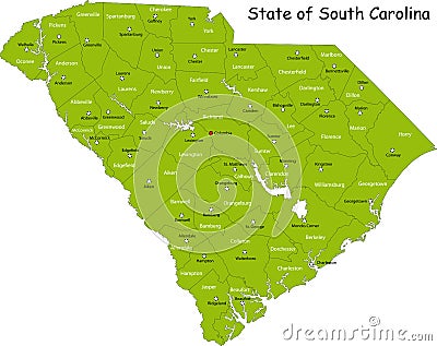 South Carolina state Cartoon Illustration