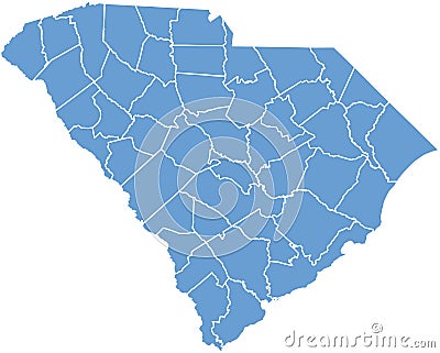 South Carolina State by counties Vector Illustration