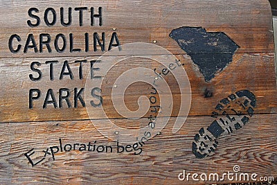 South Carolina State Parks wooden sign Stock Photo