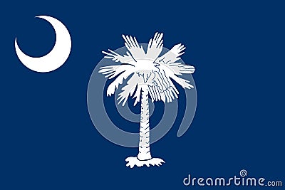 South Carolina vector flag. Vector illustration. United States o Vector Illustration