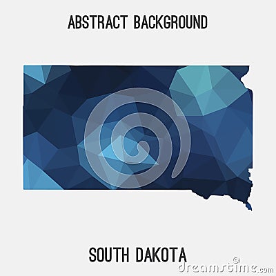 South Dakota map in geometric polygonal,mosaic style. Vector Illustration