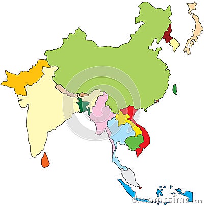 South East Asia Map Stock Photo