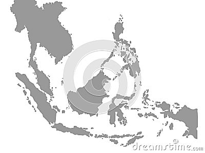 South East Asia map in white background Stock Photo