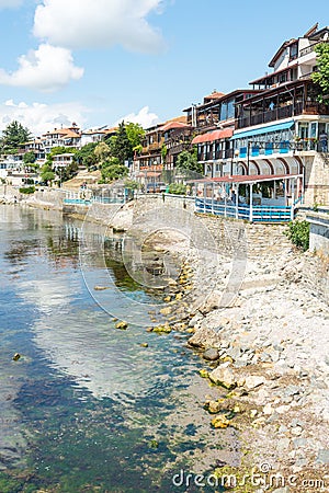 South embankment in the old town of Nessebar, Bulgaria Editorial Stock Photo