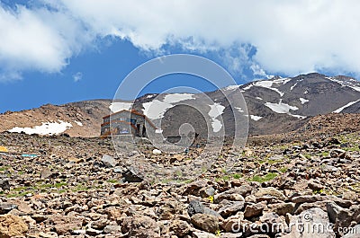 Bargah Sevom Mountain Shelter in Damavand Stock Photo