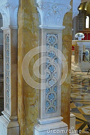 France Monaco Monte Carlo Saint Charles Church Mosaic Columns Religious Architecture French Lifestyle Saint Nicholas Cathedral Editorial Stock Photo