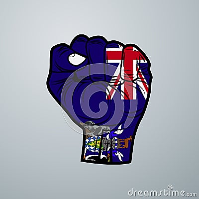 South Georgia and the South Sandwich Islands Flag with Hand Design Vector Illustration