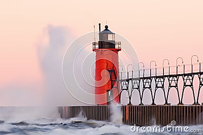 South Haven Lighthouse Stock Photo