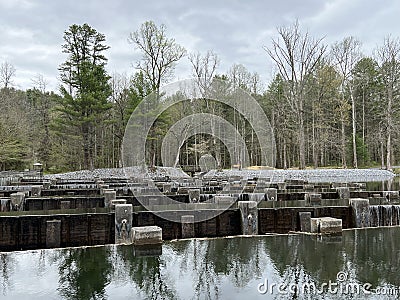 South Holston Lake River and Dam in Bristol, Tennessee Stock Photo