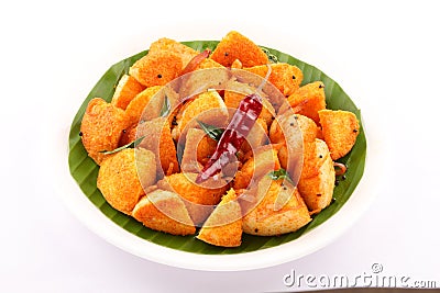 South Indian cuisine.-tasty breakfast Chili Idly. Stock Photo