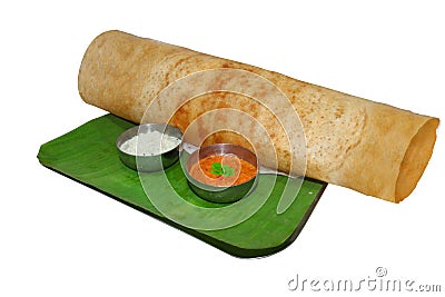 South Indian Tasty Plain Dosa Stock Photo