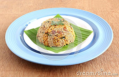 South Indian Traditional Vegetarian Rice Dish, Puliyogare Stock Photo