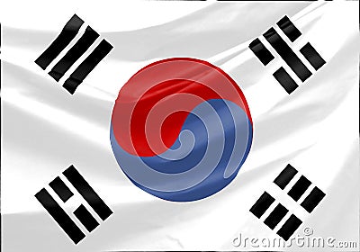 South Korea Flag Stock Photo