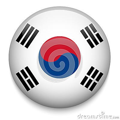 SOUTH KOREA flag button Stock Photo