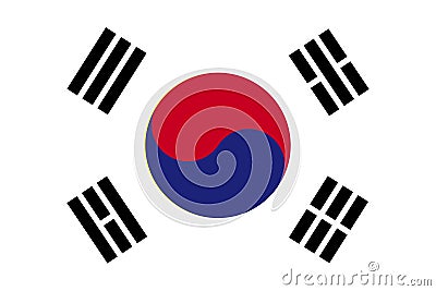 South Korea Flag. Vector illustration. Vector Illustration