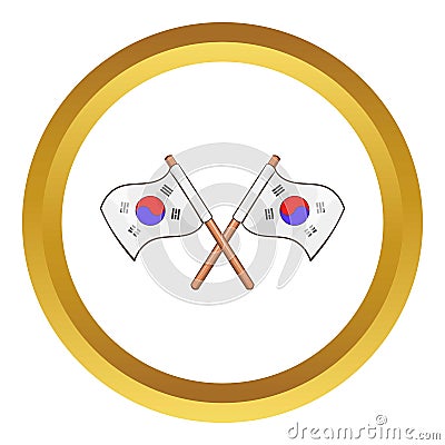 South Korea flags vector icon Vector Illustration
