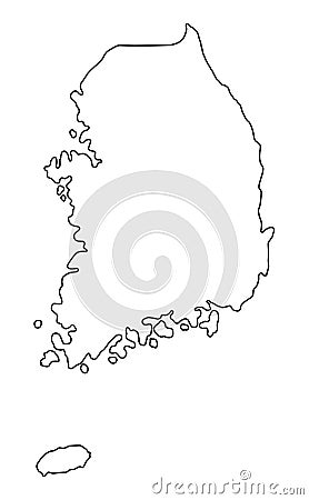 South Korea map outline vector illustration Vector Illustration