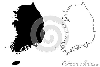 South Korea map vector Vector Illustration