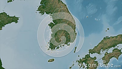 South Korea outlined. Pale Stock Photo