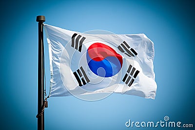 South Korean Flag Stock Photo