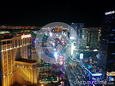 South Las Vegas Strip hotels Editorial Stock Photo