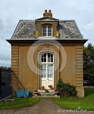 South Lodge at Silsoe Entrance to Wrest Park built in 1826 Editorial Stock Photo