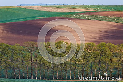 South Moravian fields, Czech Republic fields, moravian hills Stock Photo