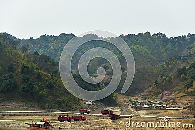 North Korea. Gold mining Editorial Stock Photo