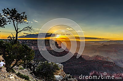 Sunset at the Grand Canyon Editorial Stock Photo