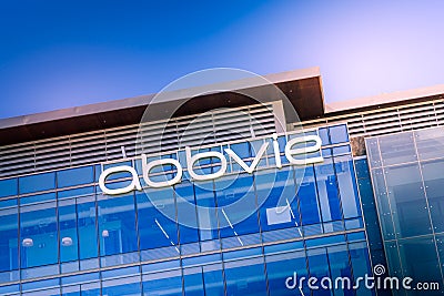 South San Francisco, CA, USA - February 24, 2021: Closeup of AbbVie building corporate office, an American biopharmaceutical Editorial Stock Photo