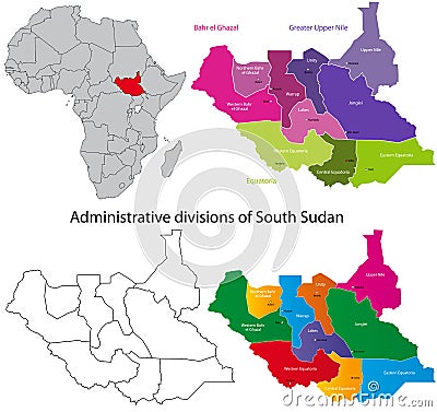 South Sudan map Stock Photo