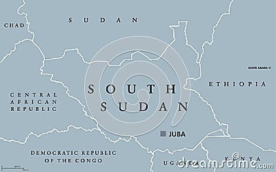 South Sudan political map Vector Illustration