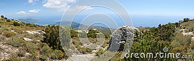 South view from the slope of Monte Capanne on the island Elba Stock Photo