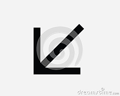 Southwest South West Location Position Path Locale Here There Point Pointing Arrow Arrowhead Down Left SVG Sign Icon Shape Vector Vector Illustration