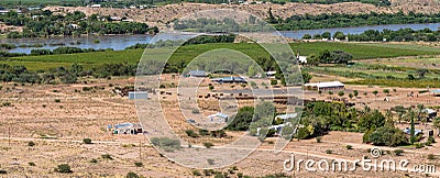 South west view from Tierberg. Flooded Orange River visible Editorial Stock Photo