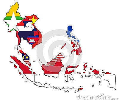 Southeast Asia Map Stock Photo