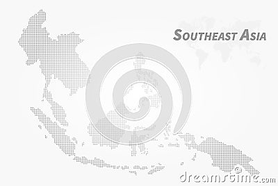 Southeast asia map . High detail dot design . Vector Vector Illustration