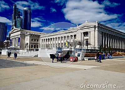 Southeast Corner of the Field Museum of Natural Histoey Editorial Stock Photo