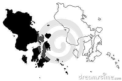 Southeast Sulawesi map vector Vector Illustration