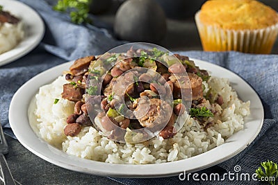 Southern Red Beans and Rice Stock Photo