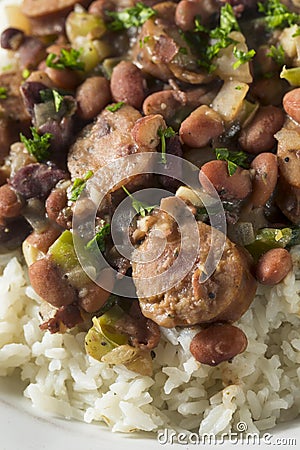 Southern Red Beans and Rice Stock Photo