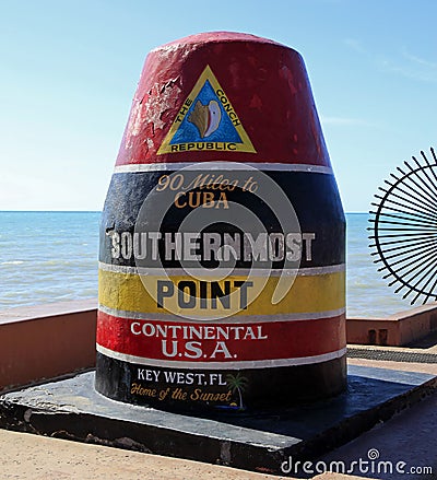 Southernmost Point in Key West Stock Photo