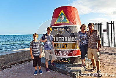 Southernmost Point marker, Key Stock Photo