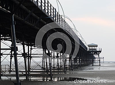 Southport pier showing beach Stock Photo